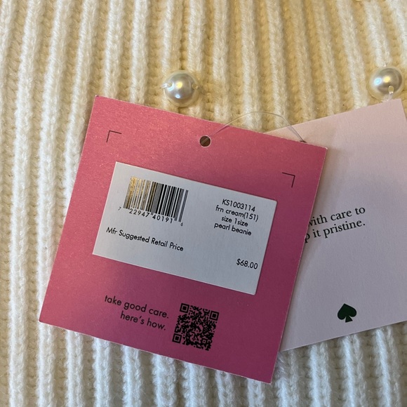 NWT Kate Spade Pearl Beanie - Picture 3 of 3
